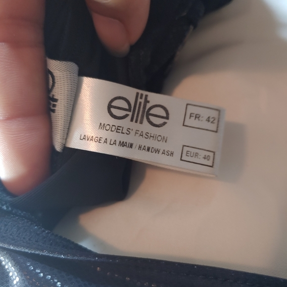 Elite Model One Piece Metallic Like Bathing Suit Size FR-42 EUR - 40 - Picture 9 of 10